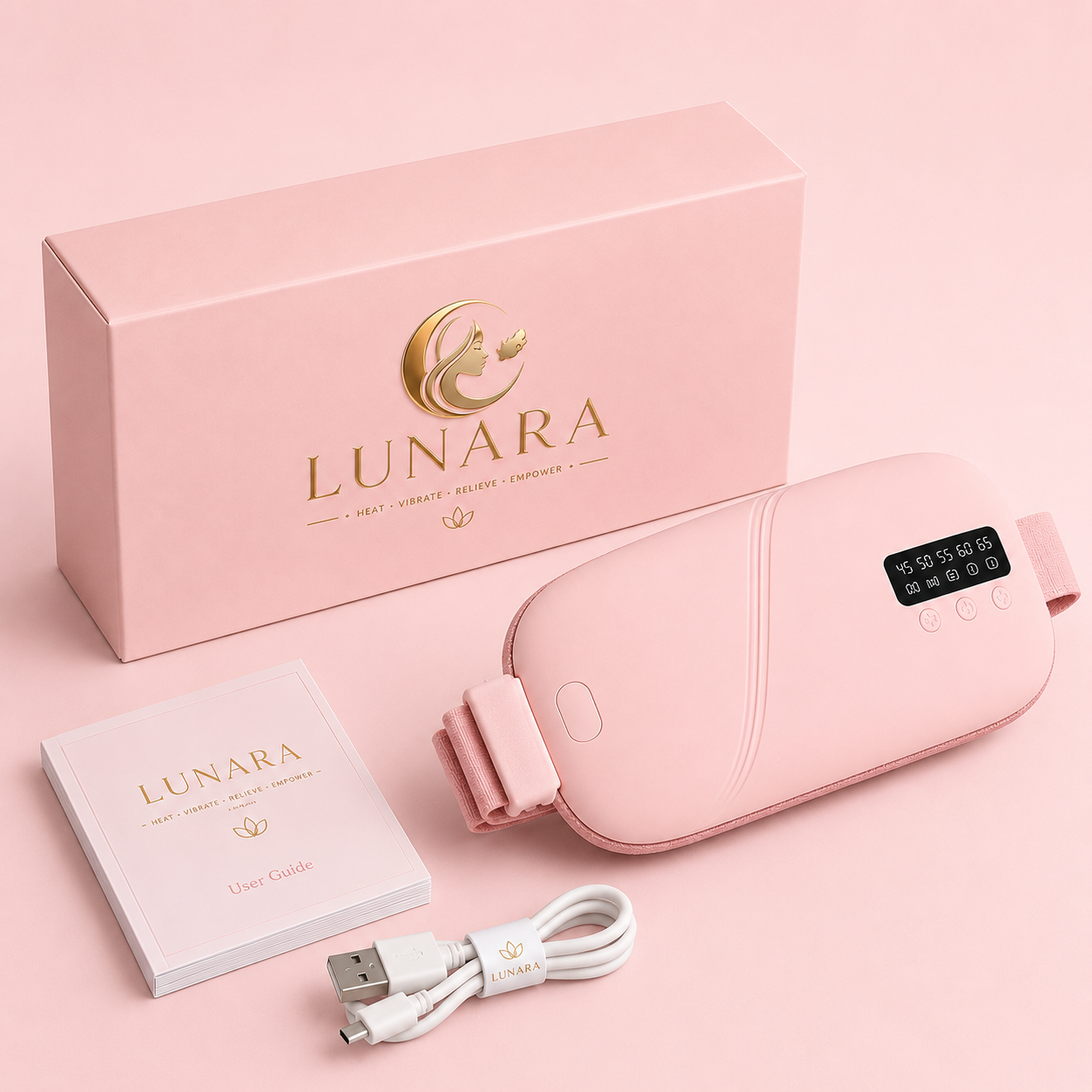 Lunara Aura™| Premium Rechargeable Heat & Massage Belt